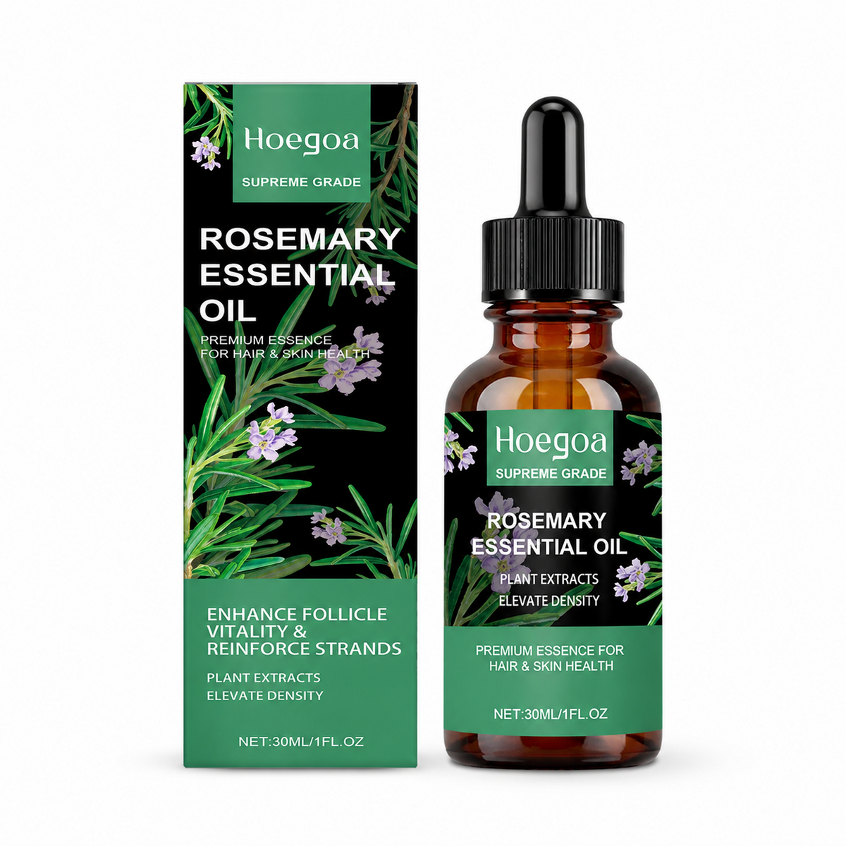 HOEGOA Supreme Grade Rosemary Essential Oil for Hair and Skin Health Scalp Care 30ml