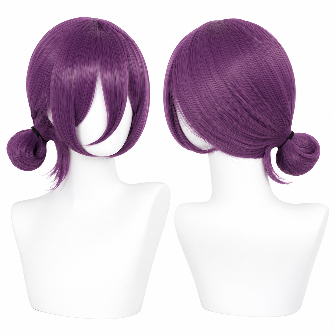 Reze Anime Cosplay Wig 45cm Purple Heat Resistant Synthetic Hair Costume