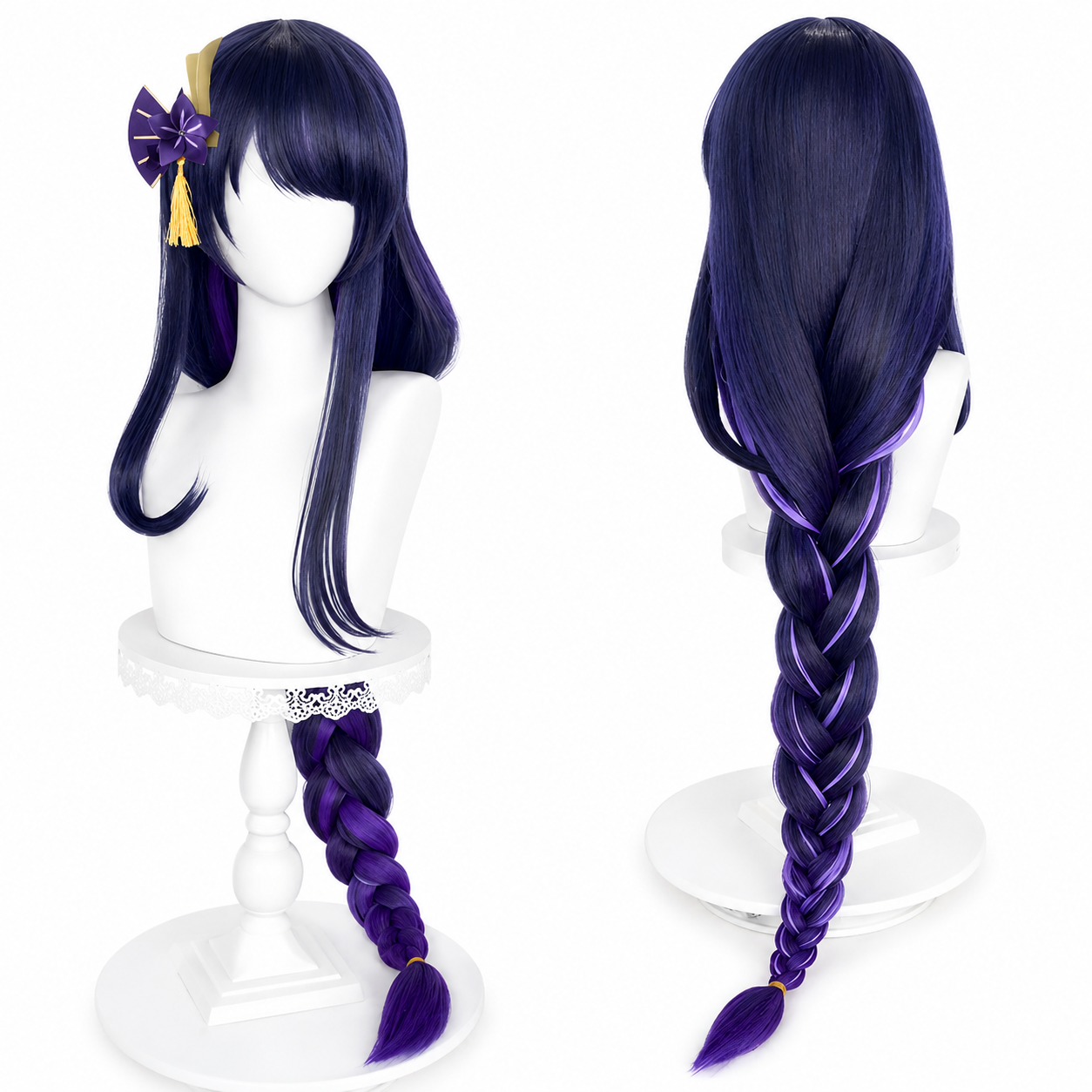 Purple Beelzebul Cosplay Wig for Party - Heat Resistant Synthetic Hair